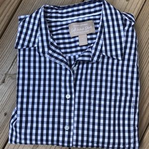 Banana Republic Navy gingham button up shirt - M